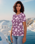 Adela Short-Sleeve Top in Mulberry Klementina
