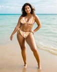 Cerise Bikini Bottom in Sunburst Diamond Klementina