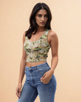 Ella Crop Tank Top in Toasted Honey Klementina