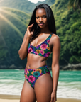 Sophia High-Waisted Bikini Bottom in Passion Fruit Klementina