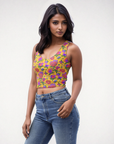 Isabella Crop Tank Top in Tropical Smoothie Klementina