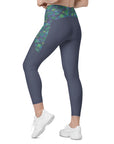 Udara Crossover Leggings with Navy Pine Accents Klementina