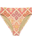 Lucy High-Waisted Bikini Bottom in Peach Smoothie Klementina