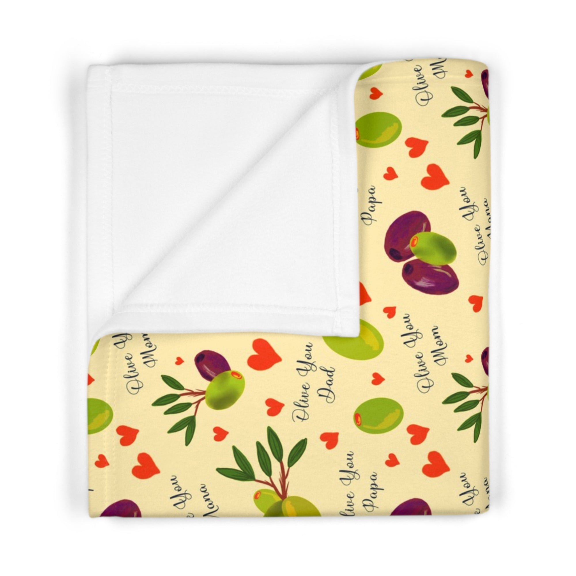 Olive You Fleece Baby Blanket