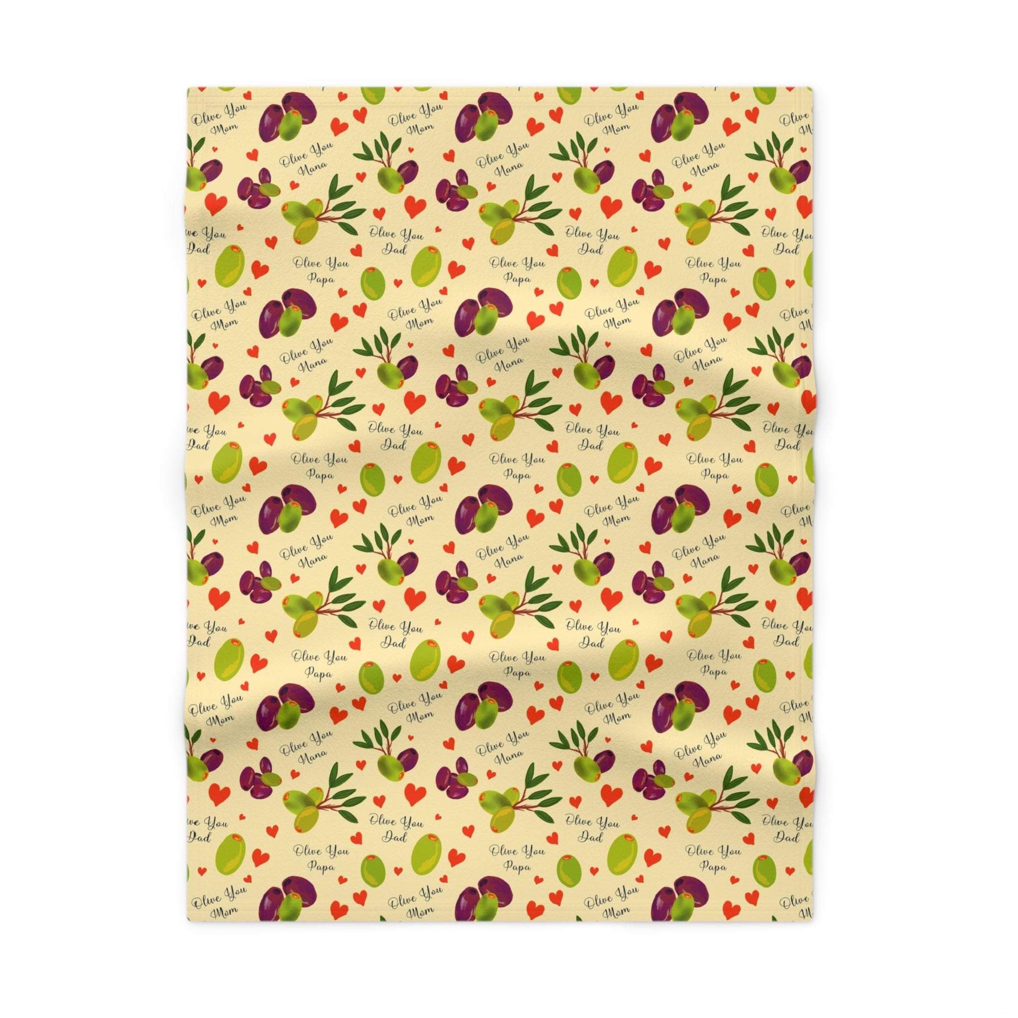 Olive You Fleece Baby Blanket