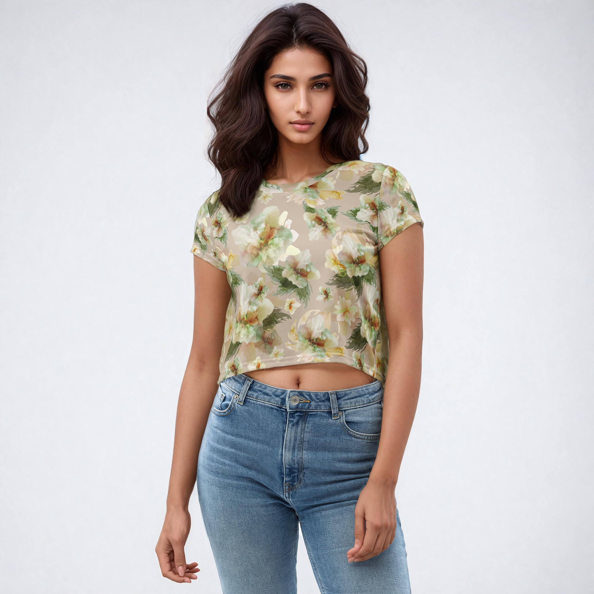 Ella Cropped T-Shirt in Toasted Honey Klementina