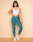 Izel Crossover Leggings in Deep Turquoise Klementina