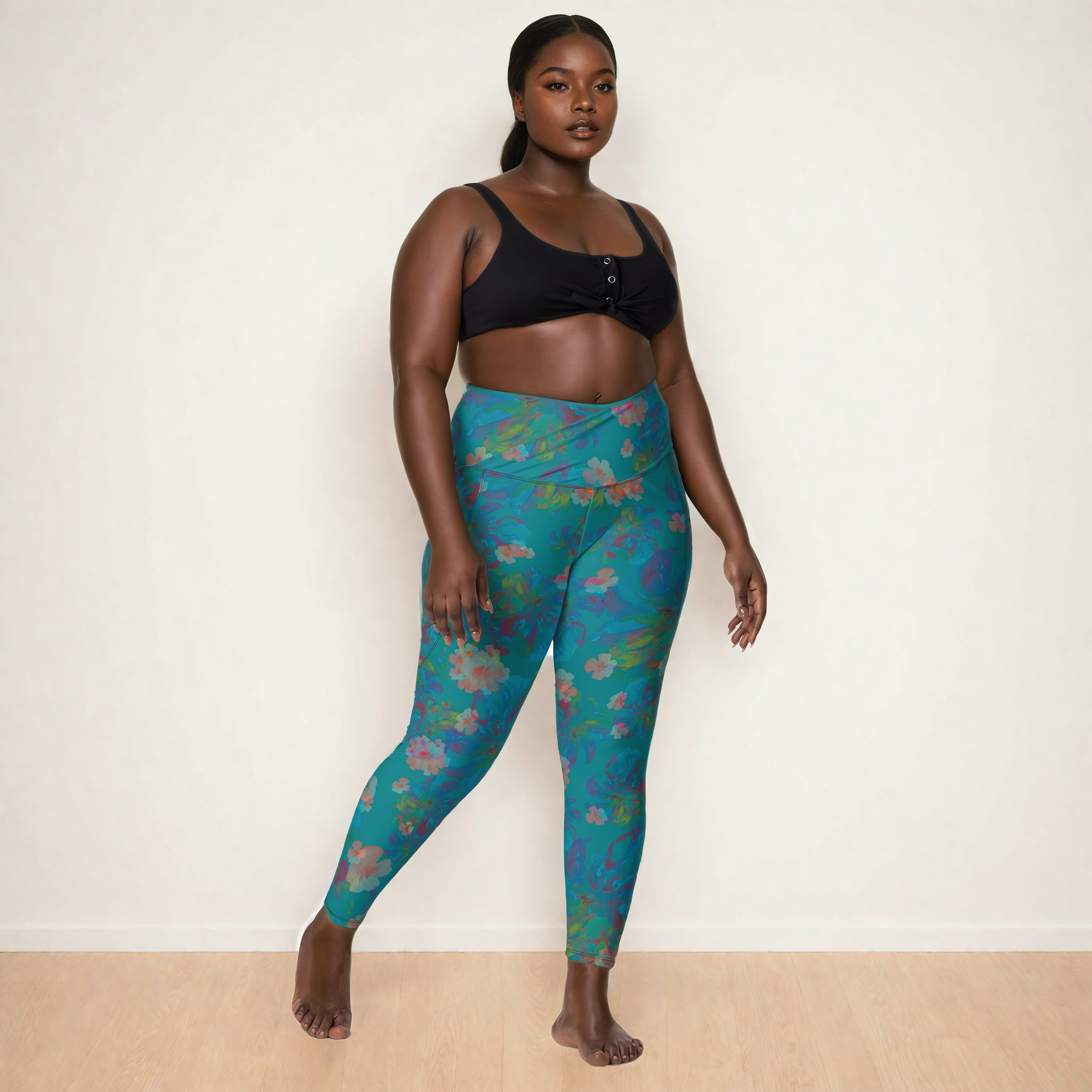 Izel Crossover Leggings in Deep Turquoise Klementina