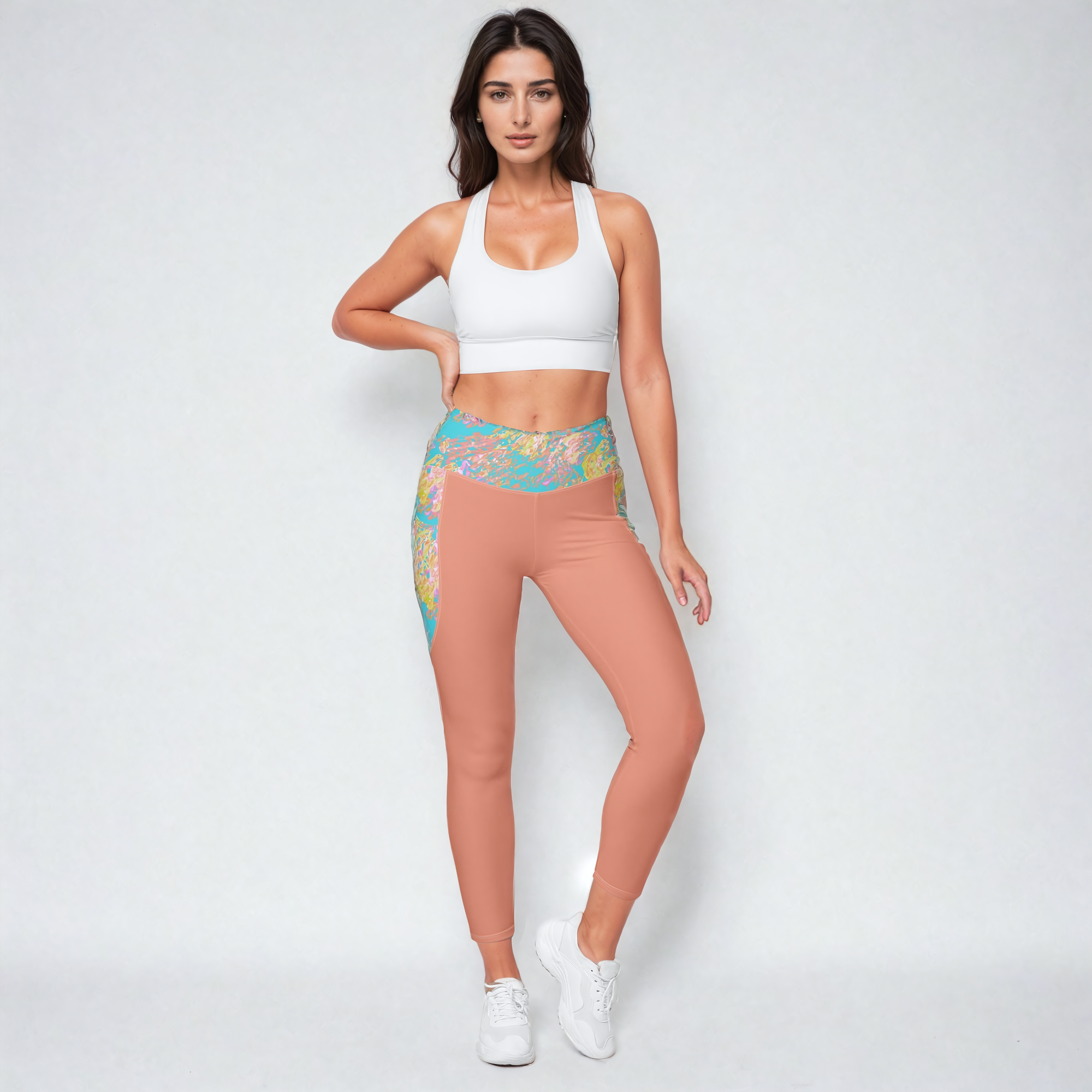 Liv Crossover Leggings with Spring Taffy Accents Klementina