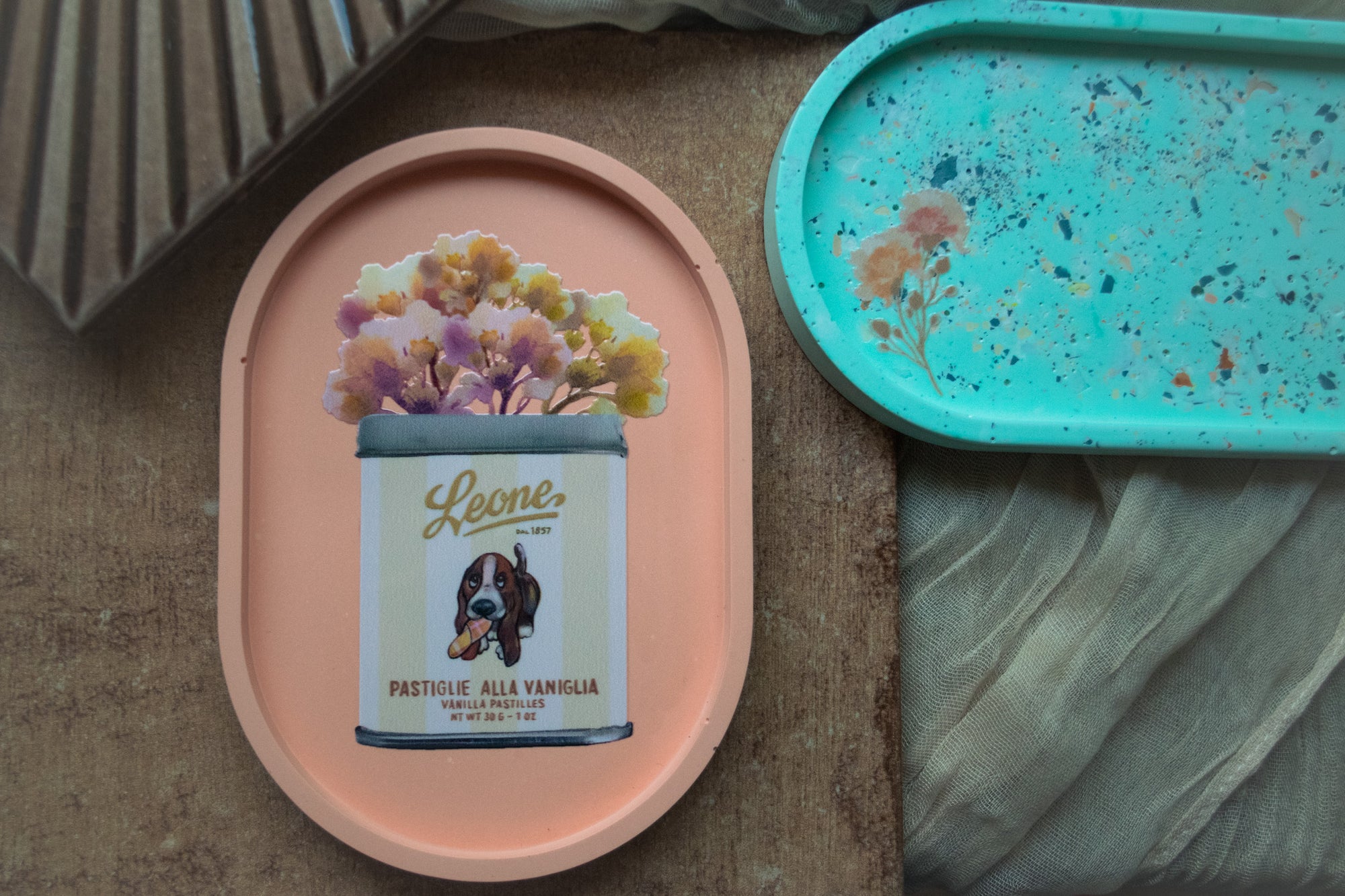 Leone Peach Oval Catchall Tray