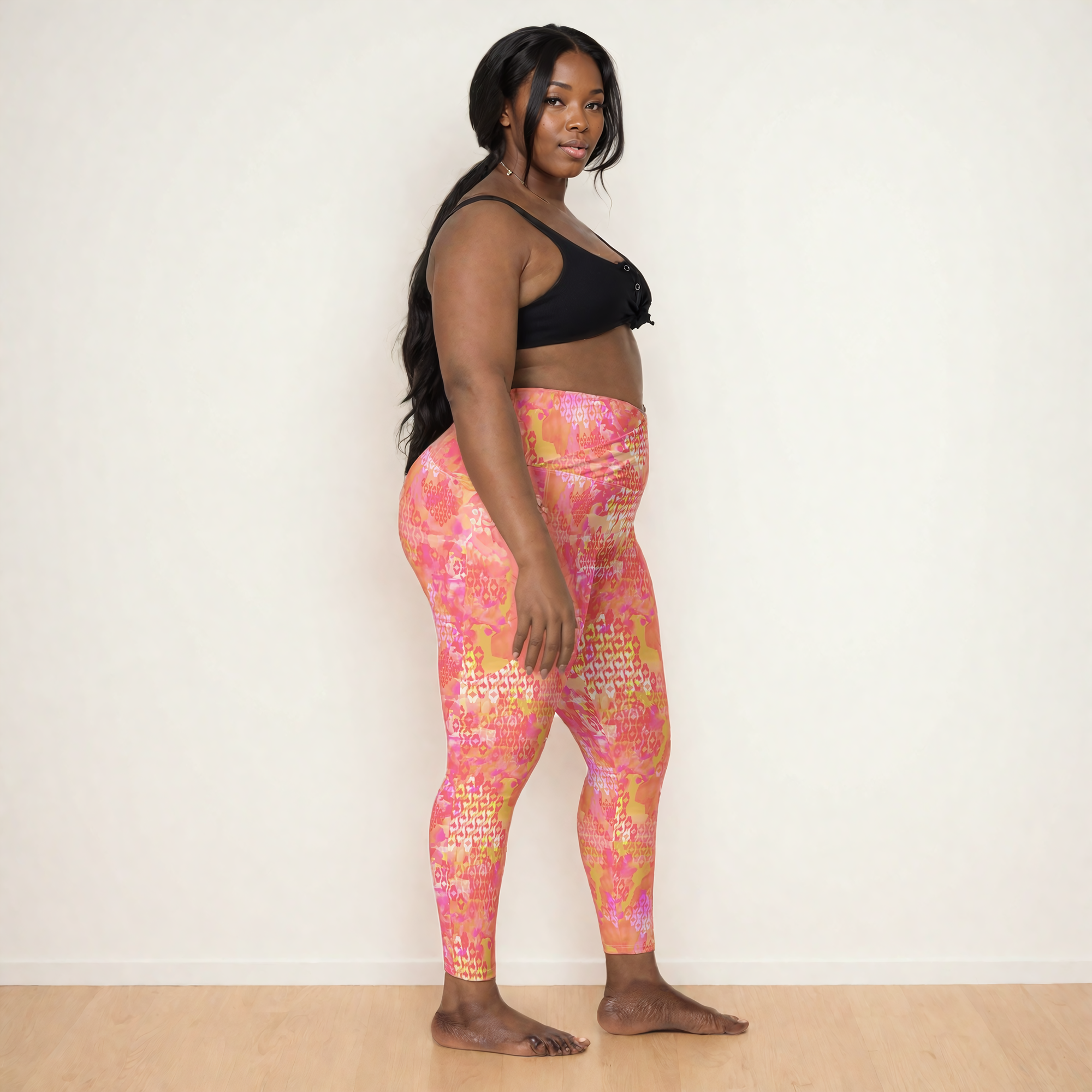 Phoebe Crossover Leggings in Pink Lemonade Klementina