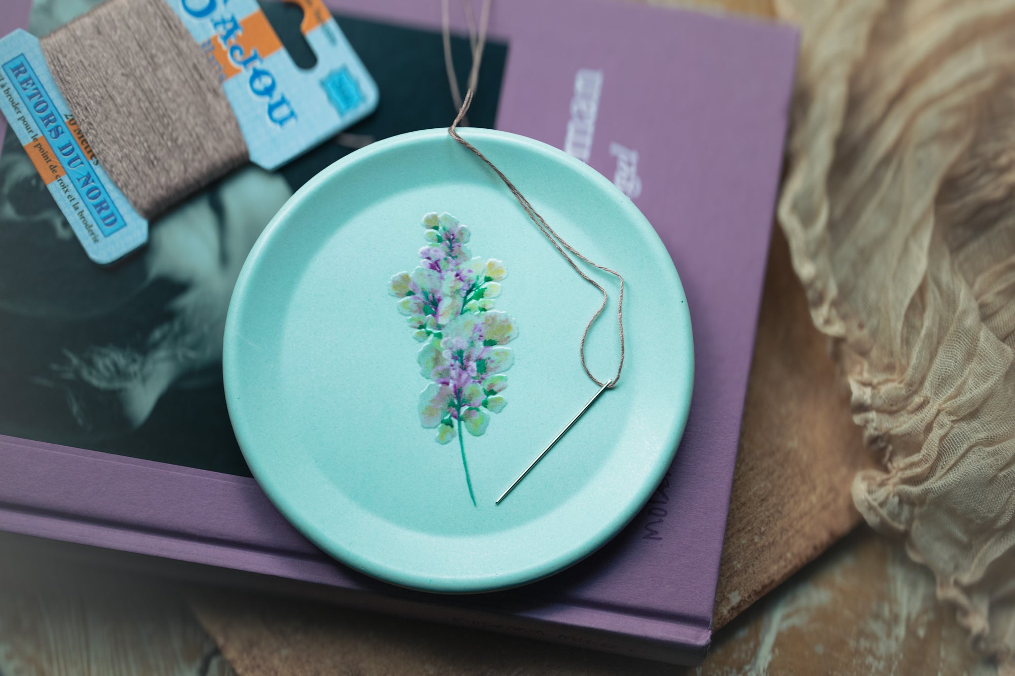 Seafoam Wildflower Ring Dish