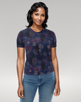 Thalia Short-Sleeve Top in Midnight Blues Klementina