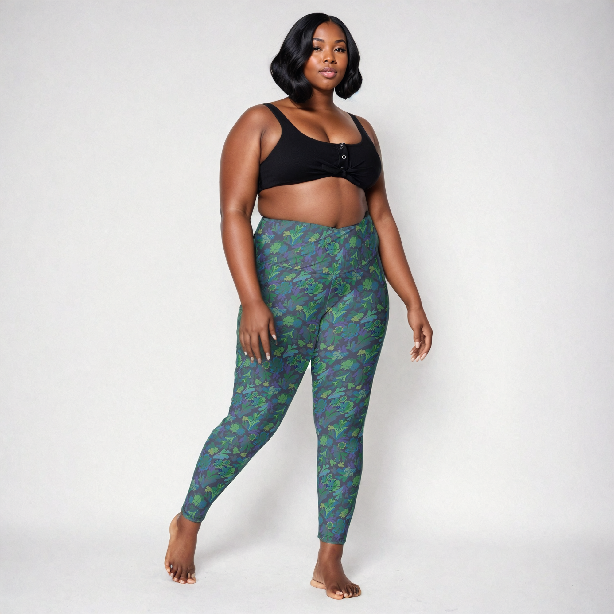 Udara Crossover Leggings in Navy Pine Klementina