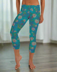 Izel Capri Leggings in Deep Turquoise