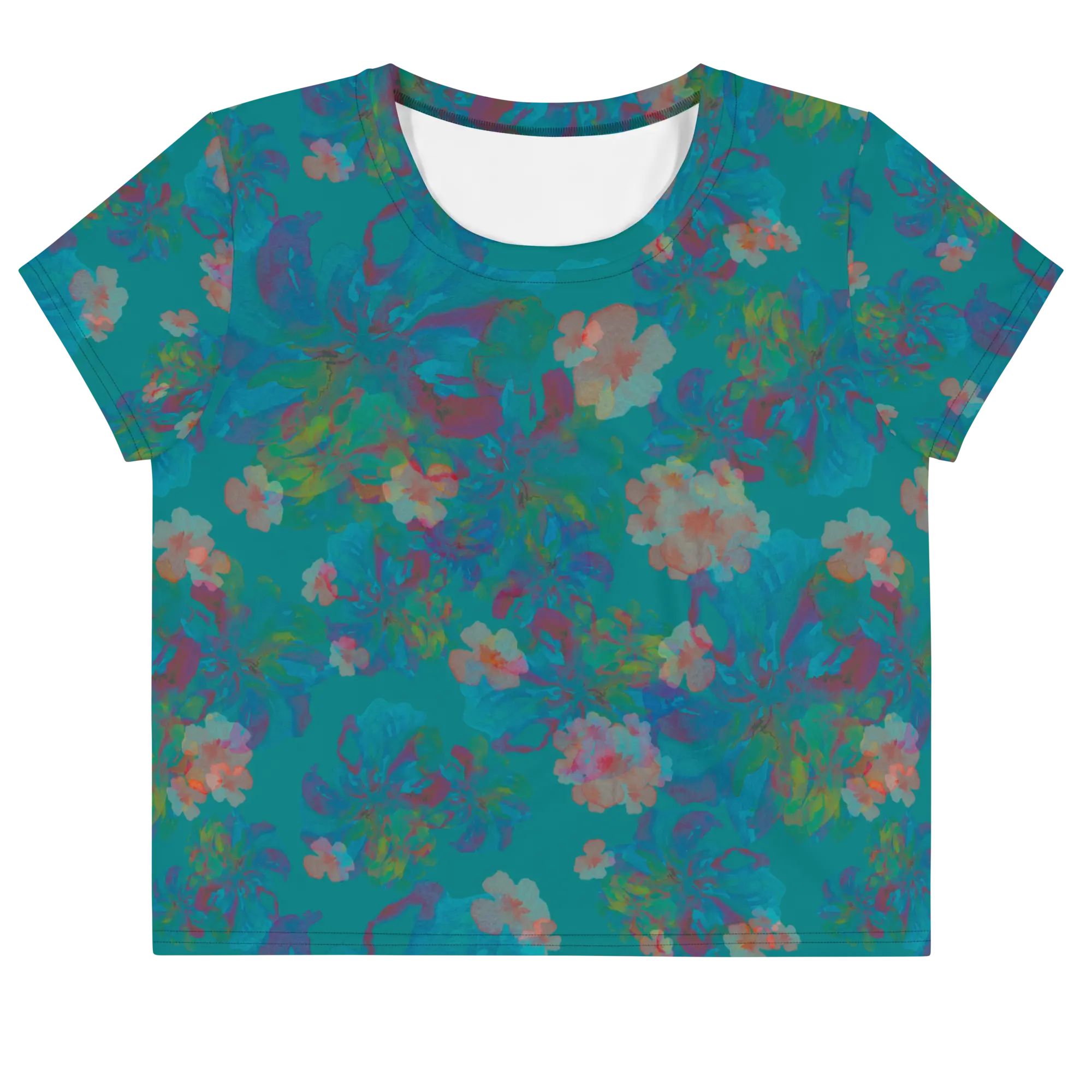 Izel Cropped T-Shirt in Deep Turquoise Klementina