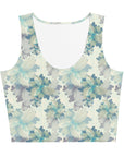 Underwater Blooms Crop Tank Top in Antique Blue Klementina