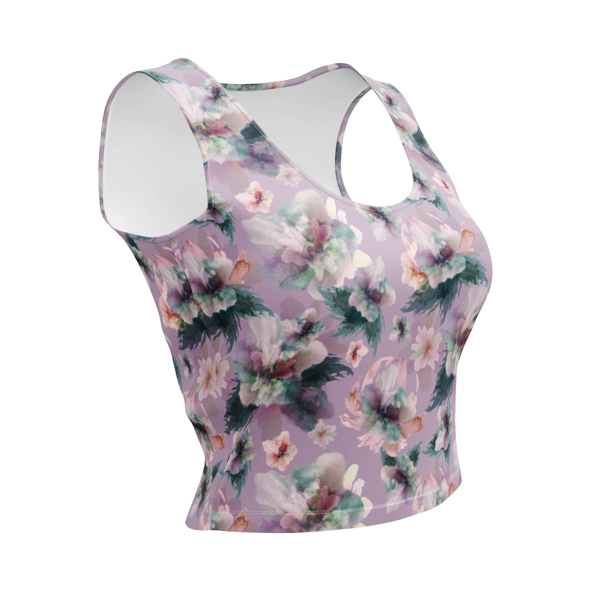 Ella Crop Tank Top in Dusty Plum Klementina