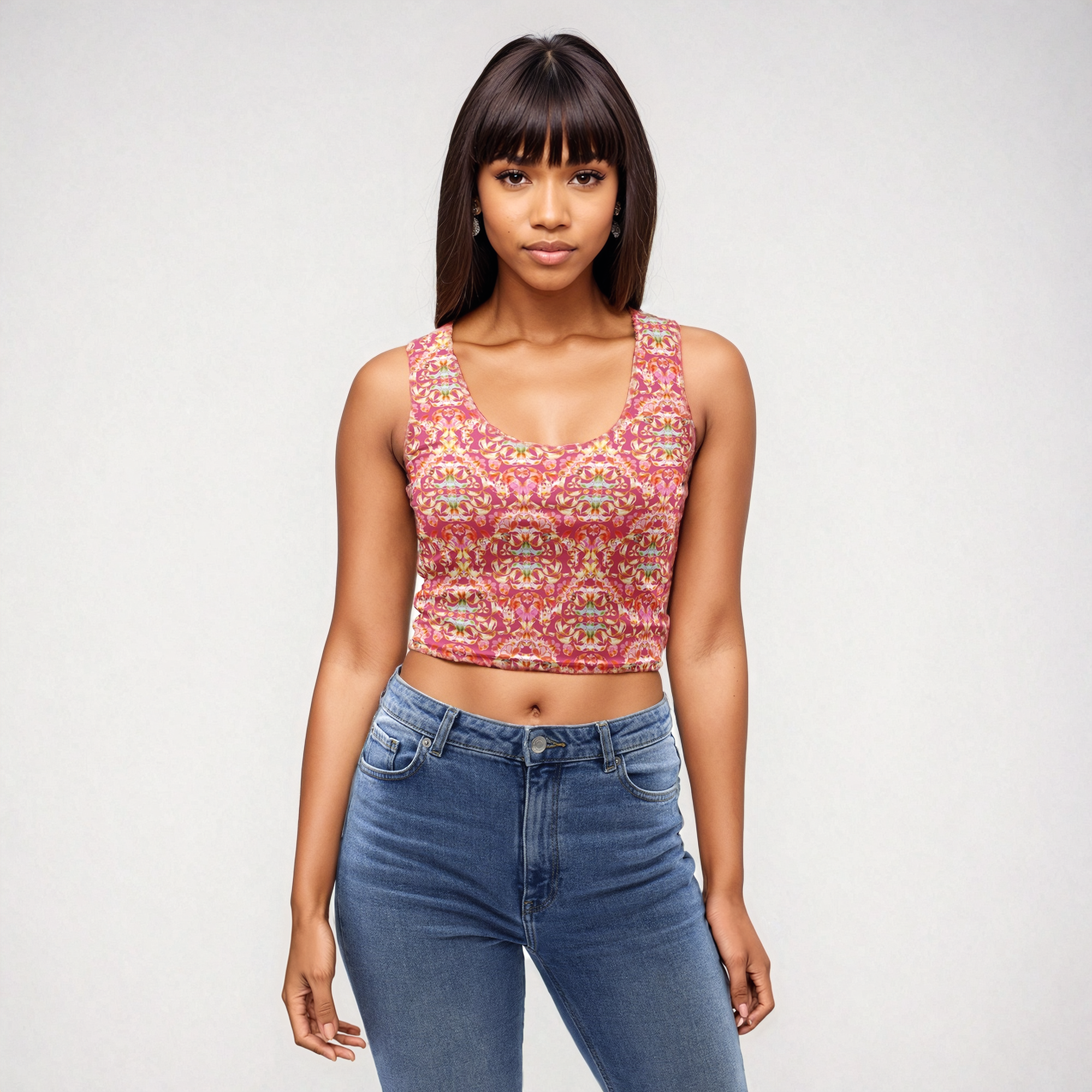 Orabelle Crop Tank Top in Primrose Klementina