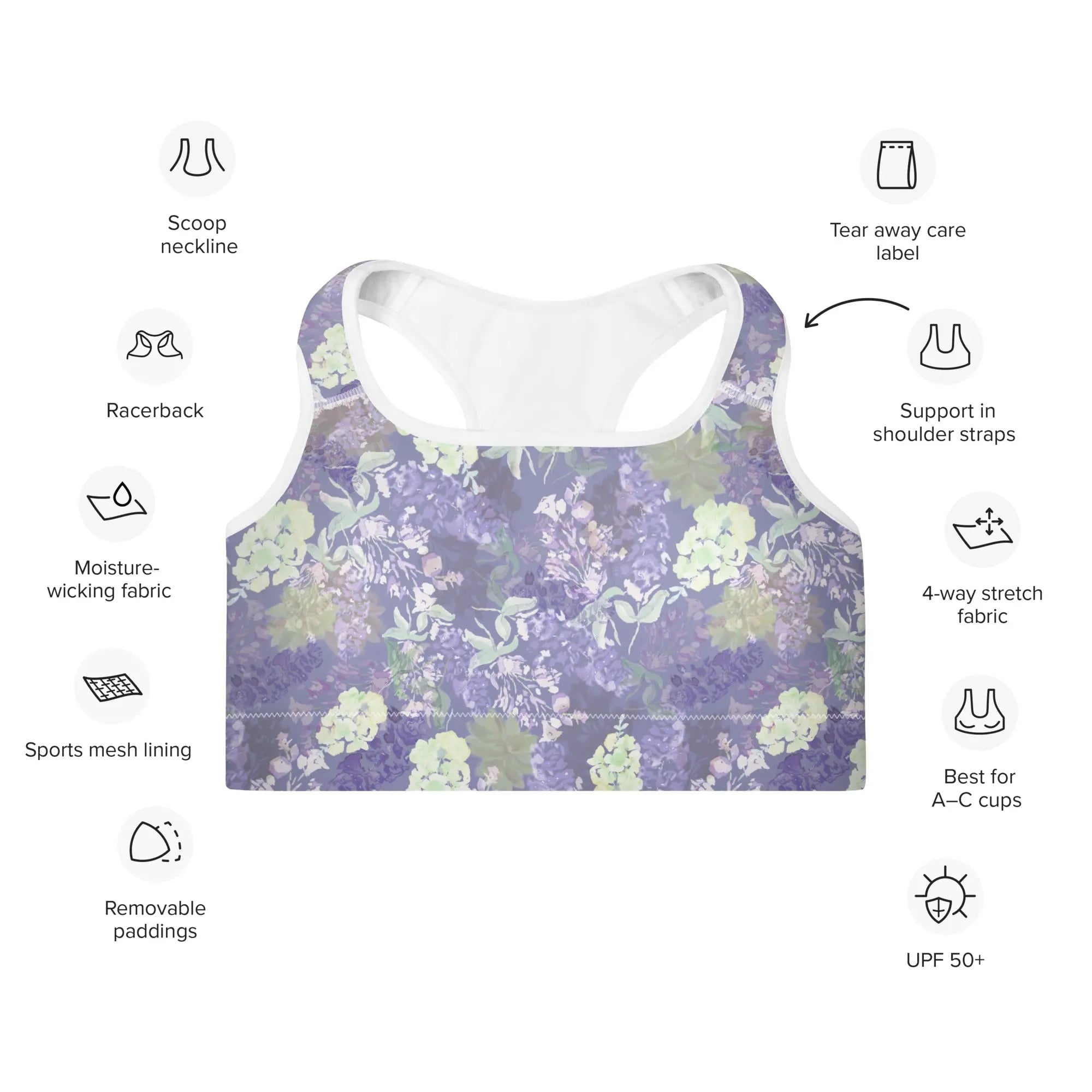 Maylea Sports Bra in Lavender Klementina