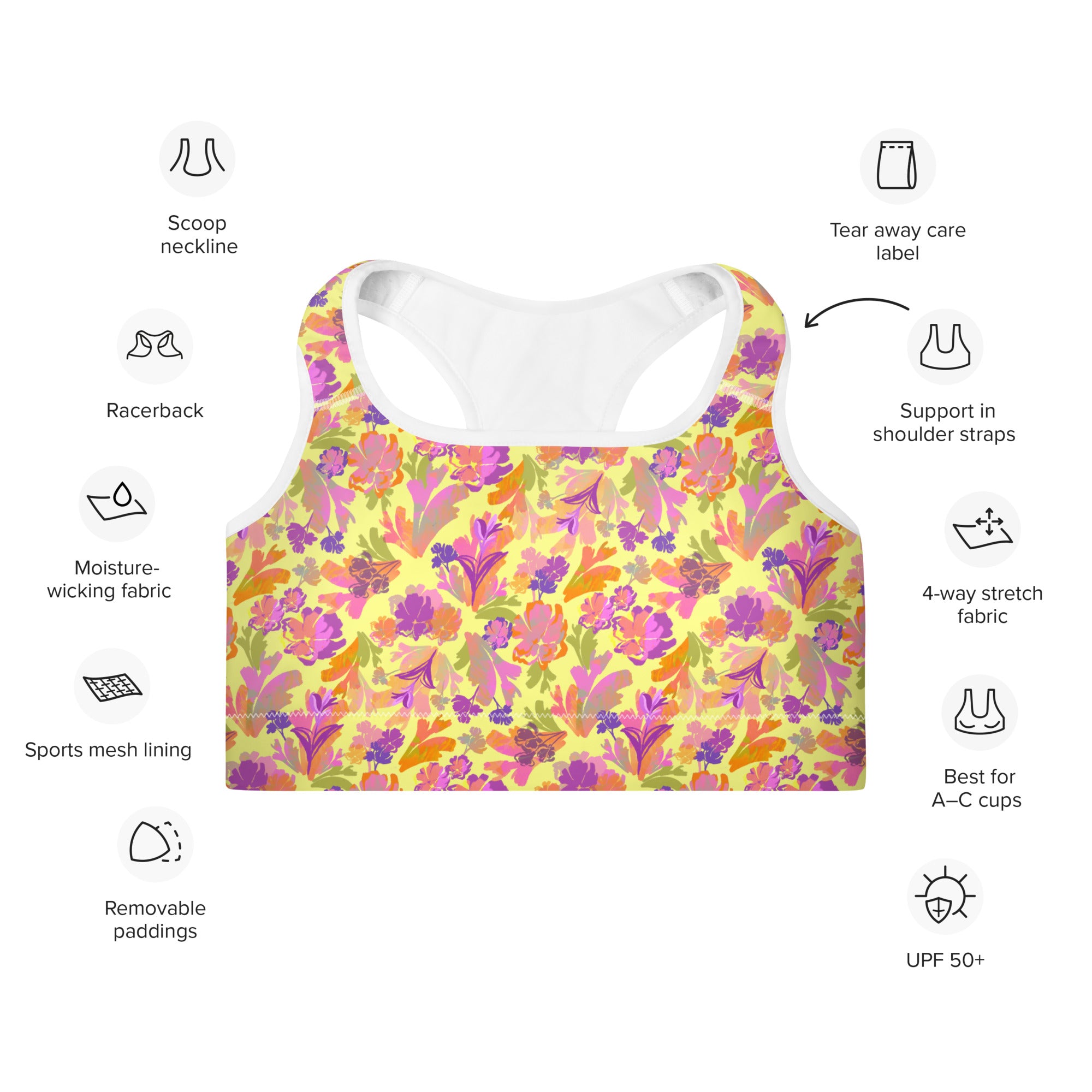 Udara Sports Bra in Electric Candy Klementina