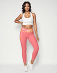 Phoebe Crossover Leggings with Pink Lemonade Accents Klementina