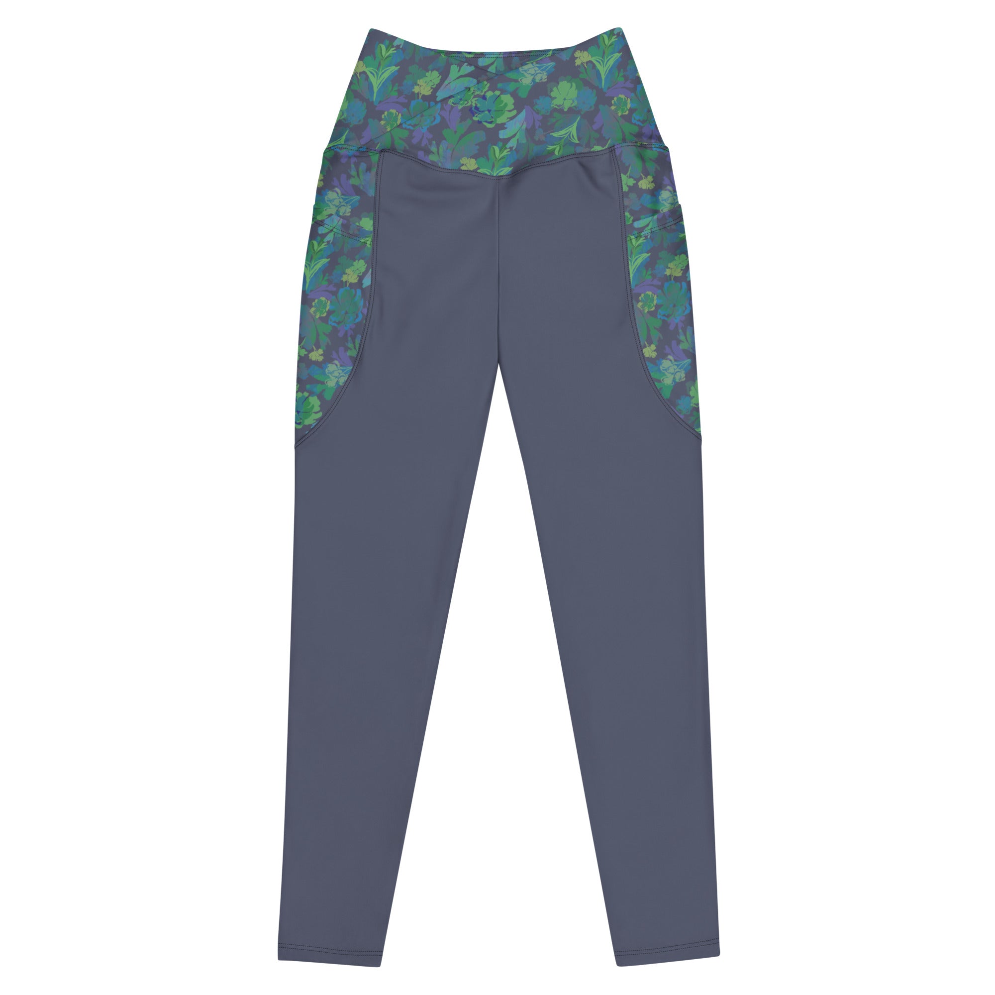 Udara Crossover Leggings with Navy Pine Accents Klementina