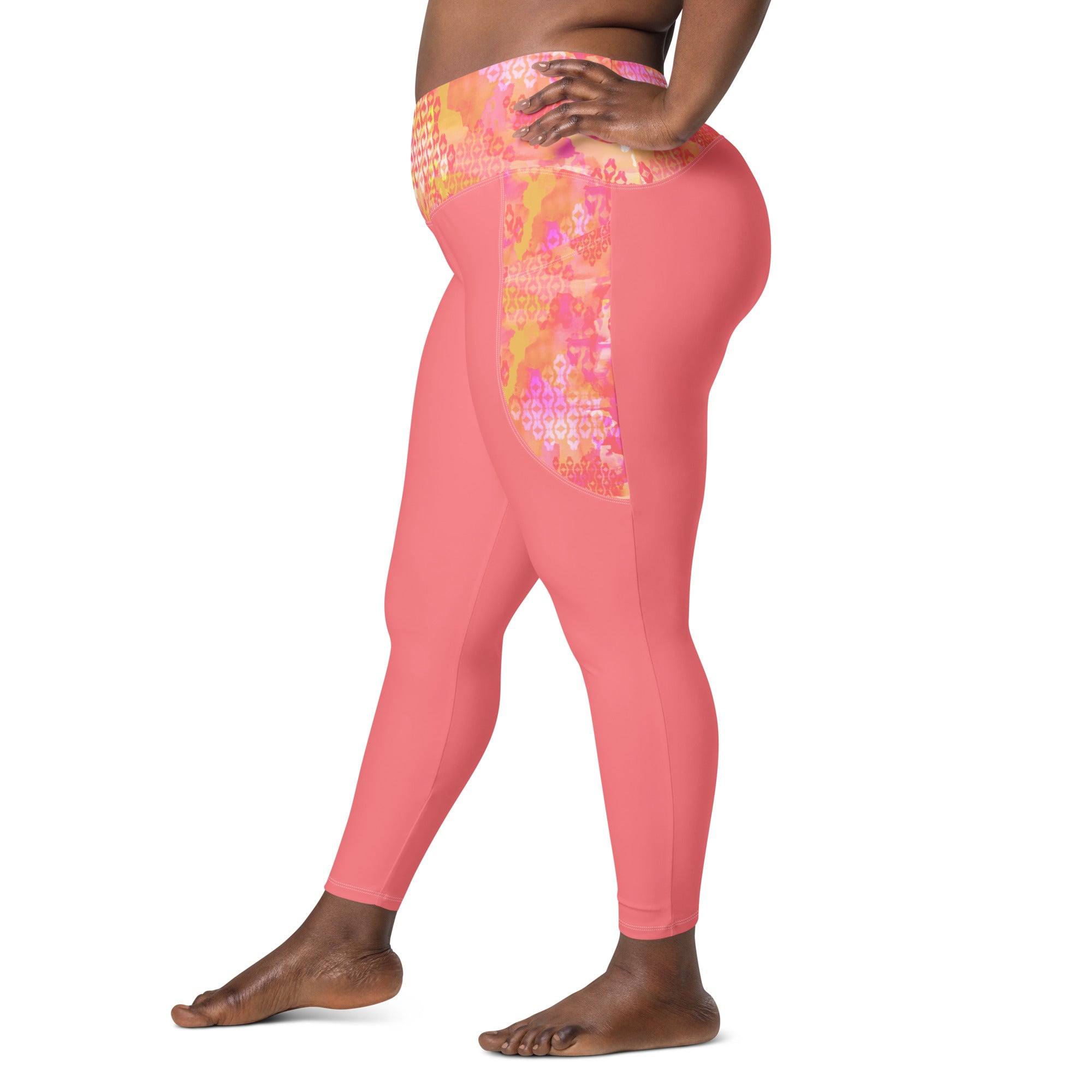 Phoebe Crossover Leggings with Pink Lemonade Accents Klementina