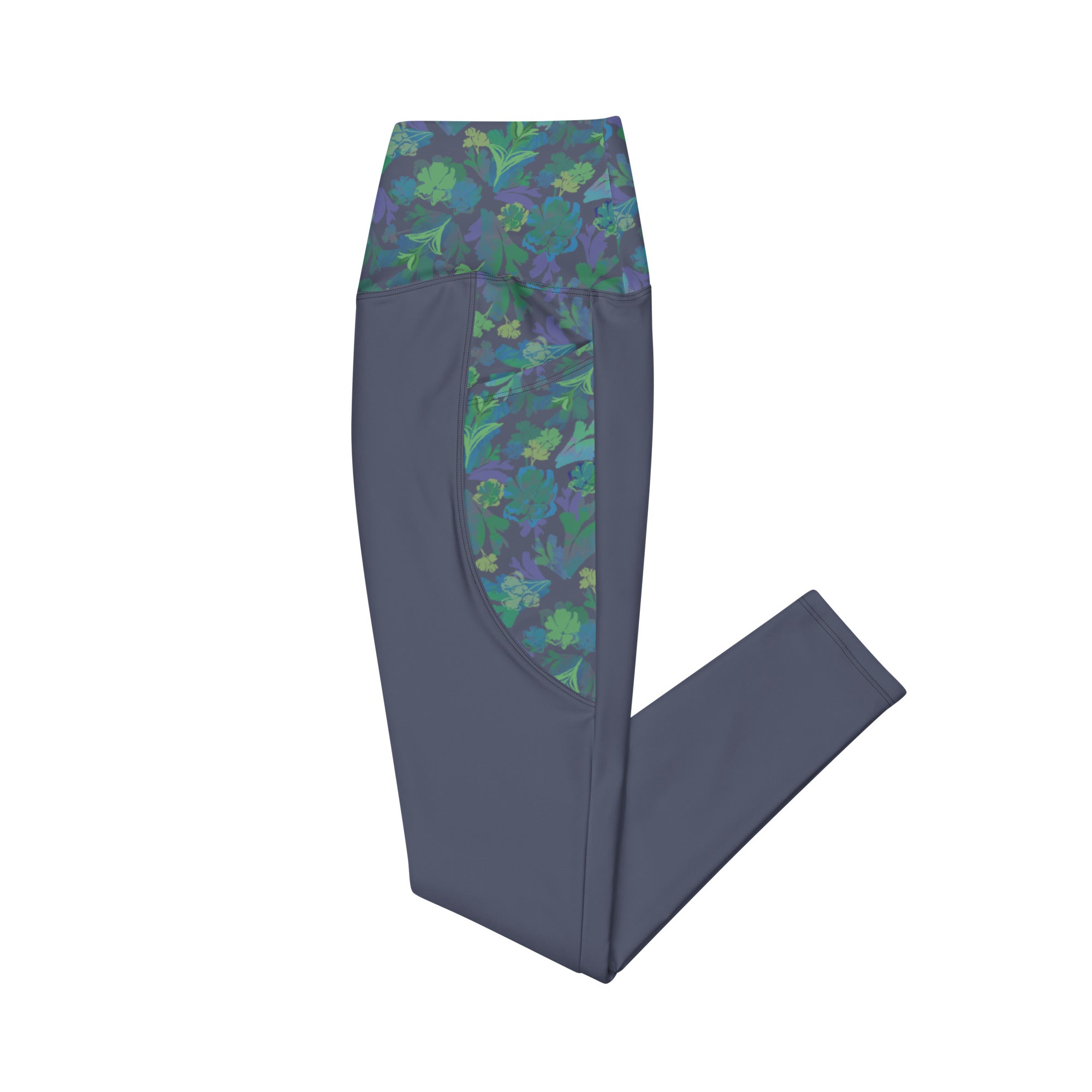 Udara Crossover Leggings with Navy Pine Accents Klementina