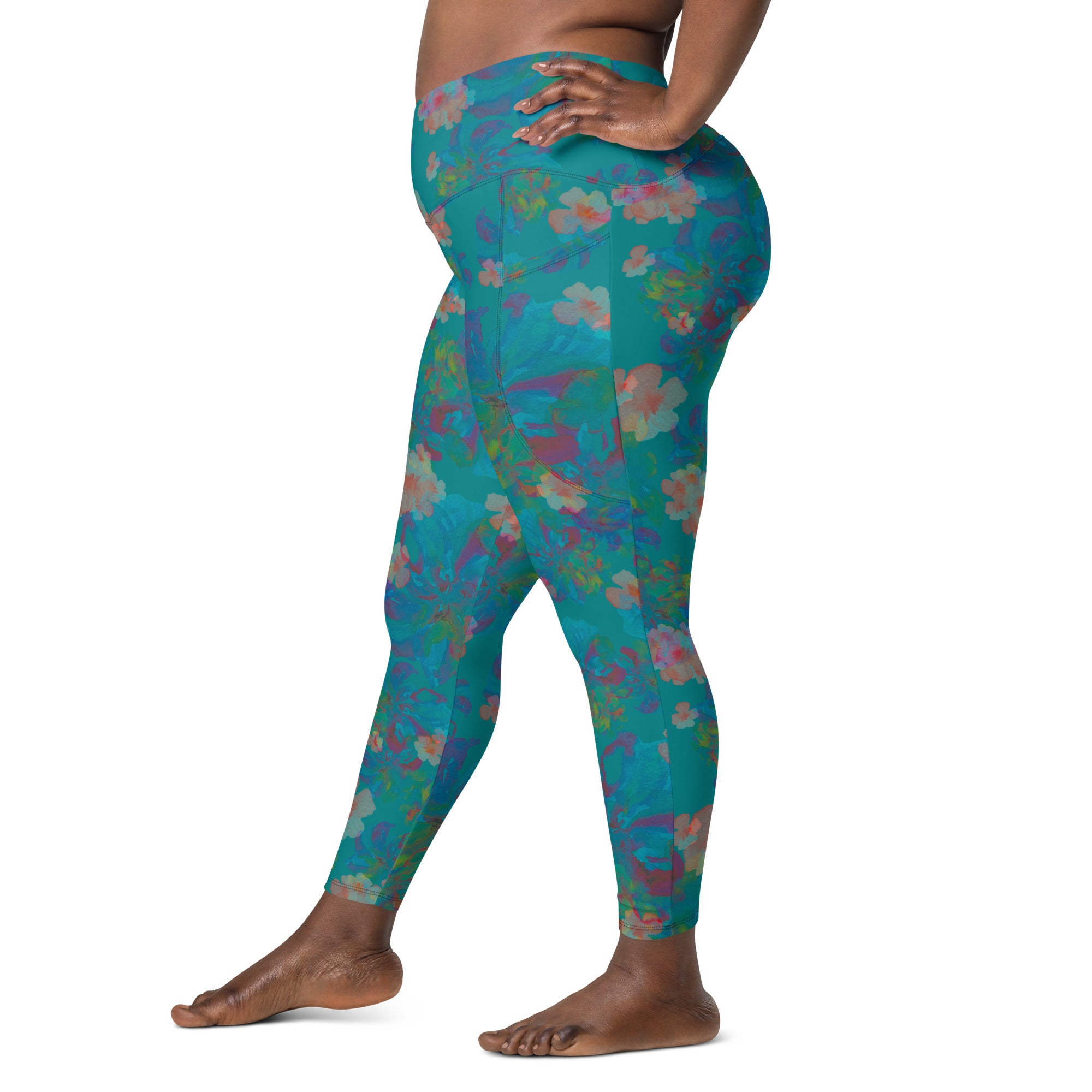 Izel Crossover Leggings in Deep Turquoise Klementina