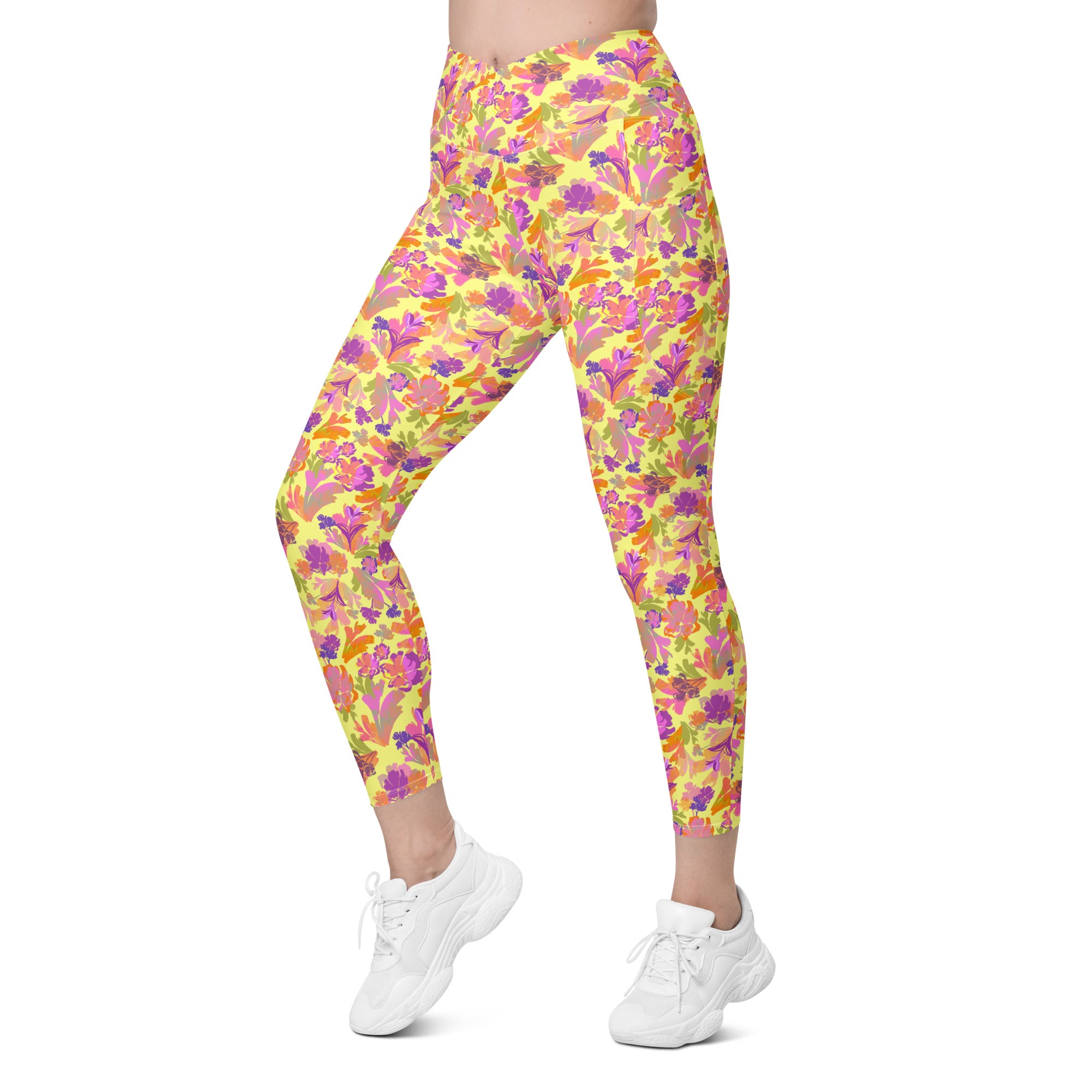 Udara Crossover Leggings in Electric Candy Klementina