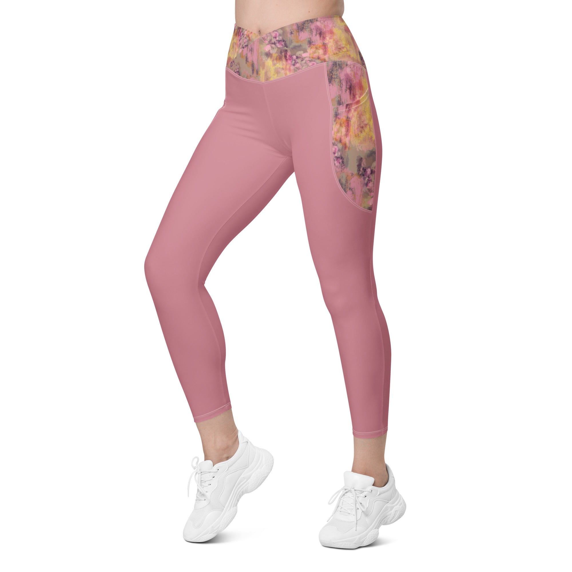 Mila Crossover Leggings with Rosewood Accents Klementina