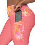 Phoebe Crossover Leggings with Pink Lemonade Accents Klementina