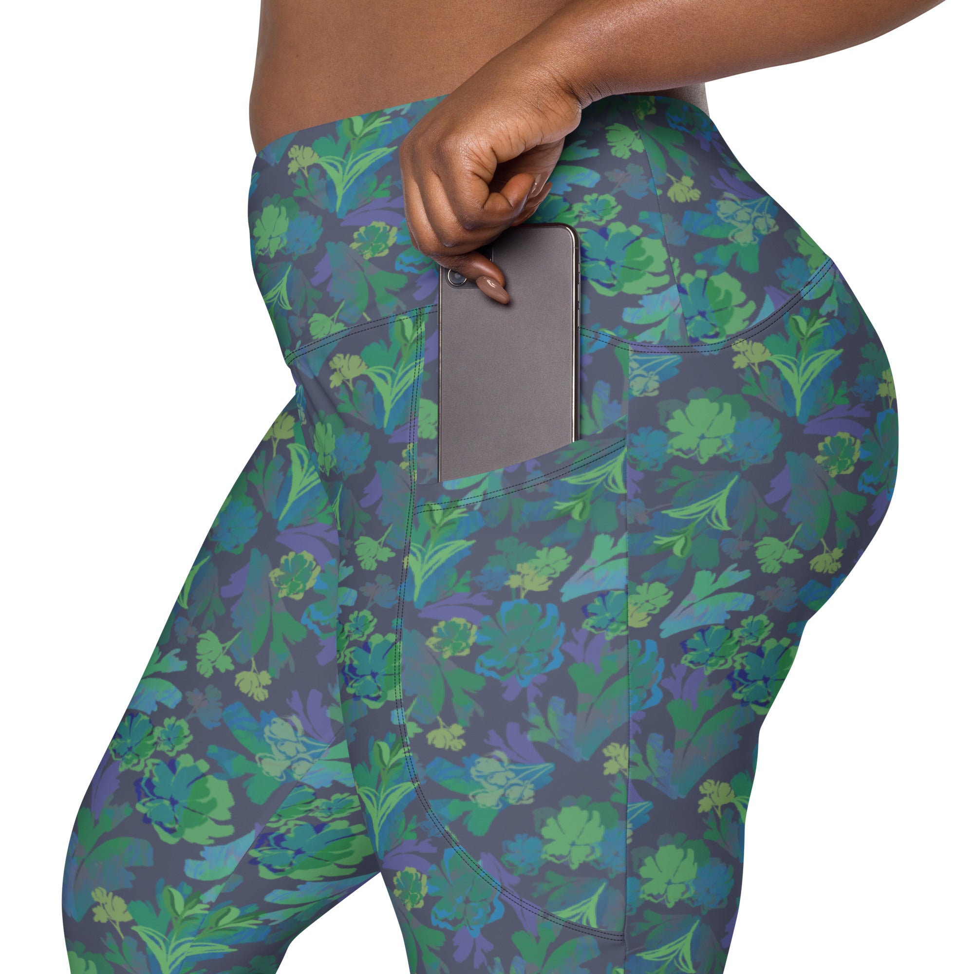 Udara Crossover Leggings in Navy Pine Klementina