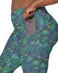 Udara Crossover Leggings in Navy Pine Klementina