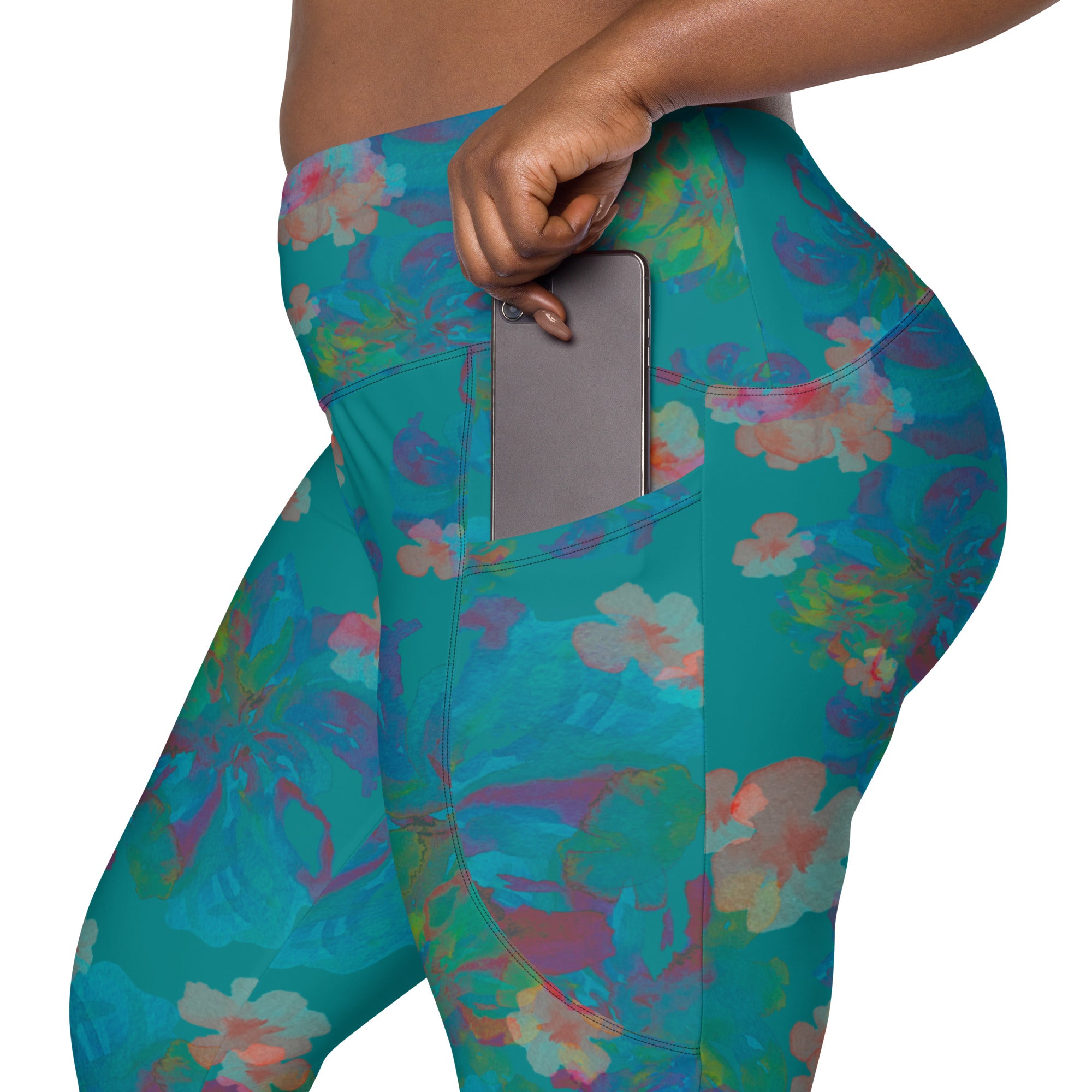 Izel Crossover Leggings in Deep Turquoise Klementina