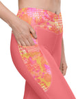 Phoebe Crossover Leggings with Pink Lemonade Accents Klementina