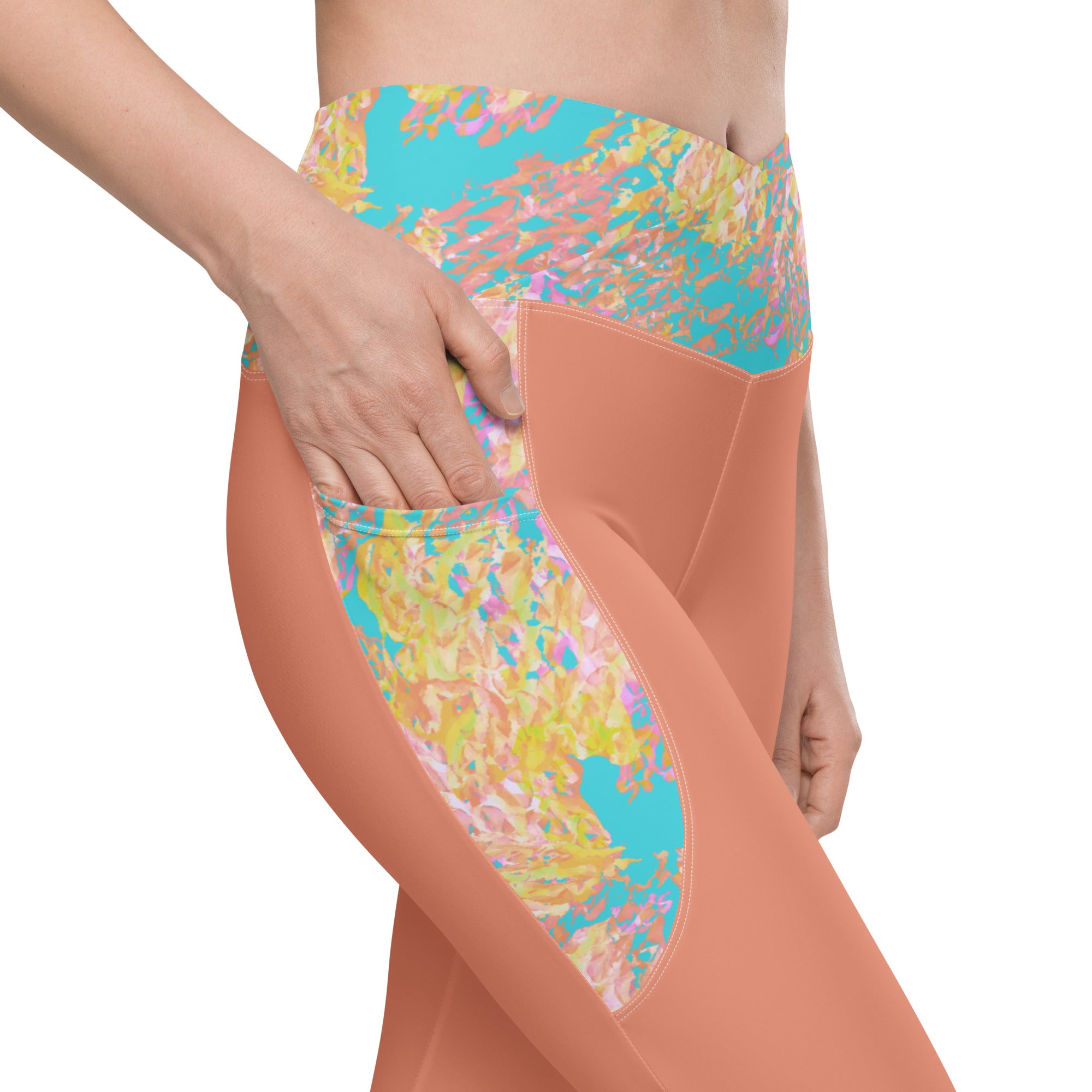 Liv Crossover Leggings with Spring Taffy Accents Klementina