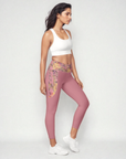 Mila Crossover Leggings with Rosewood Accents Klementina