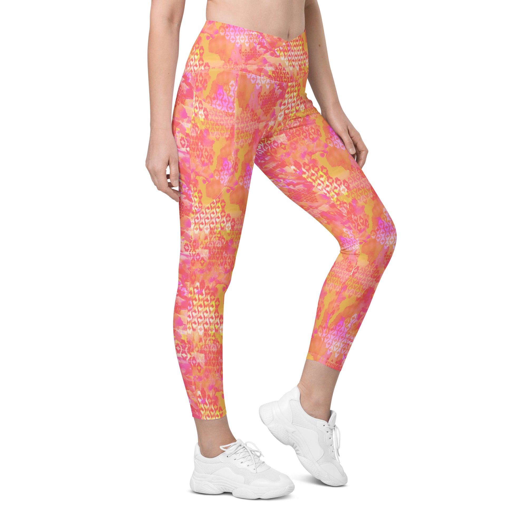 Phoebe Crossover Leggings in Pink Lemonade Klementina