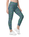 Udara Crossover Leggings in Navy Pine Klementina