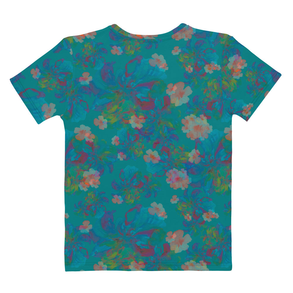 Izel Short-Sleeve Top in Deep Turquoise Klementina