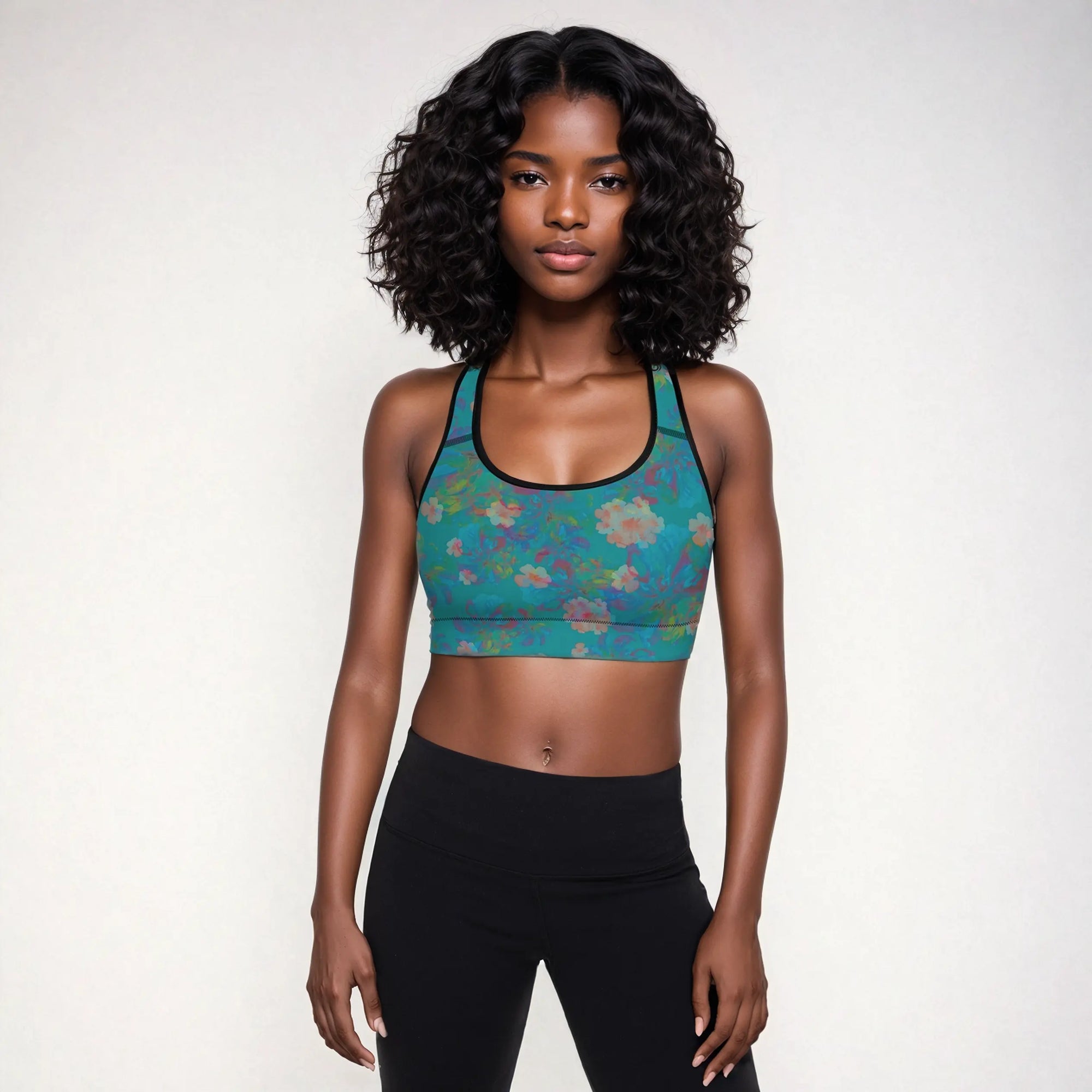 Izel Sports Bra in Deep Turquoise Klementina