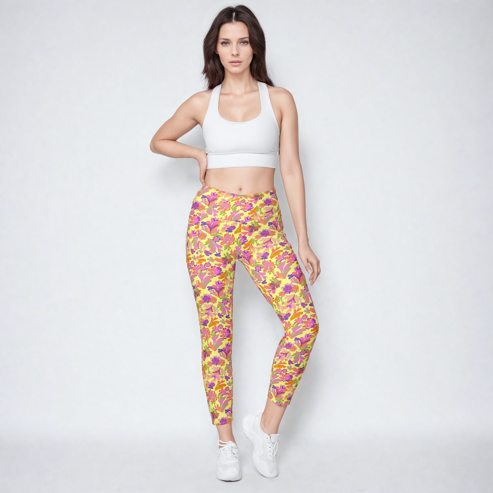 Udara Crossover Leggings in Electric Candy Klementina